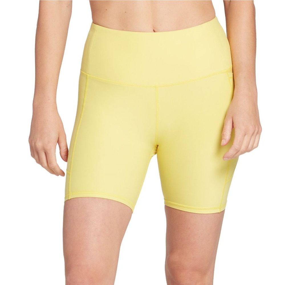NWT Calia Women's Energize High Rise Bike Shorts Limoncello Size XS $40 L261